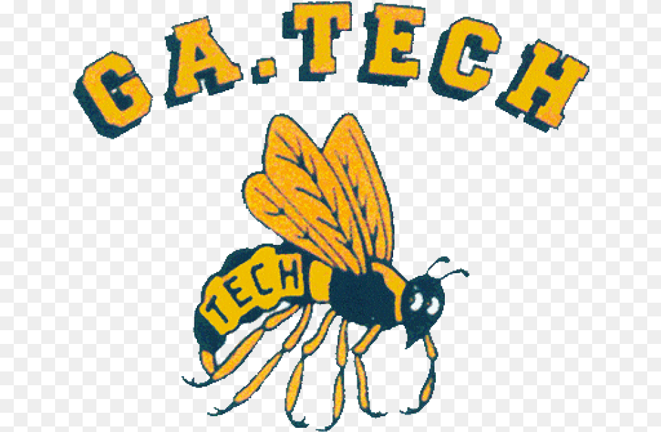 Ga Tech Yellow Jackets Iron Ons Georgia Tech Vintage Logo, Animal, Bee, Insect, Invertebrate Png Image