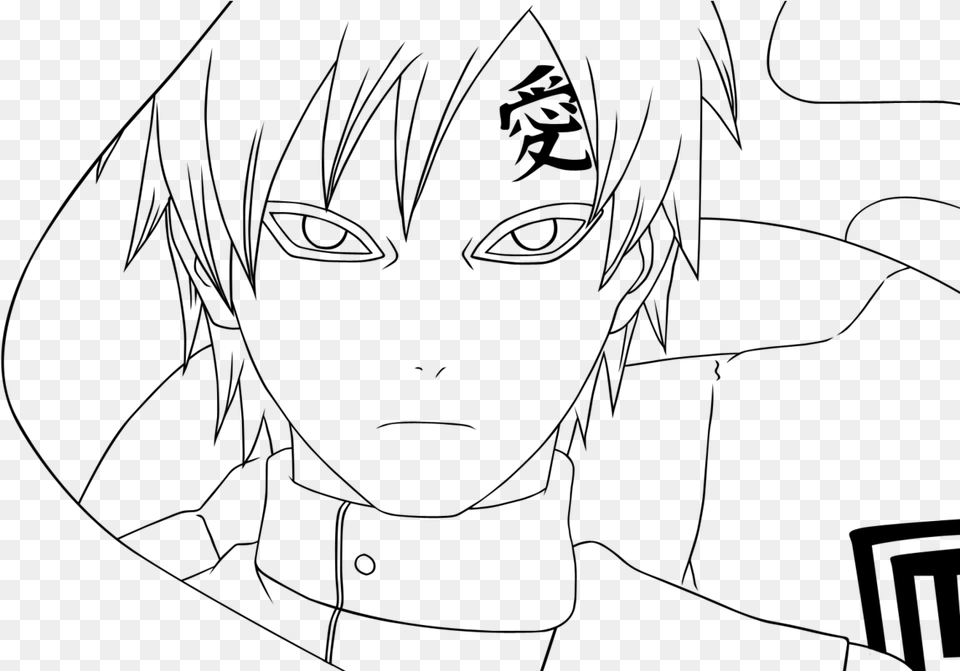 Gaara Colouring Pages Gaara Coloring Pages Gaara Face Free Png Download