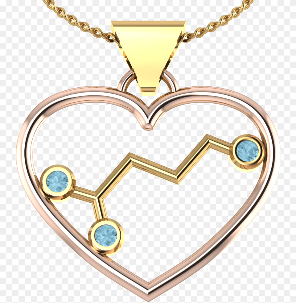 Gaba 2tone Heart Necklace Gold Locket, Accessories, Pendant, Jewelry, Diamond Free Png Download