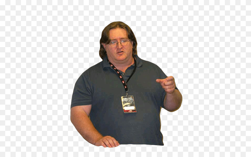 Gabe Newell Pointing, Accessories, Pendant, T-shirt, Clothing Png Image