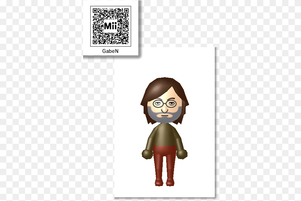 Gaben As A Mii Character Cartoon, Book, Comics, Publication, Qr Code Png Image