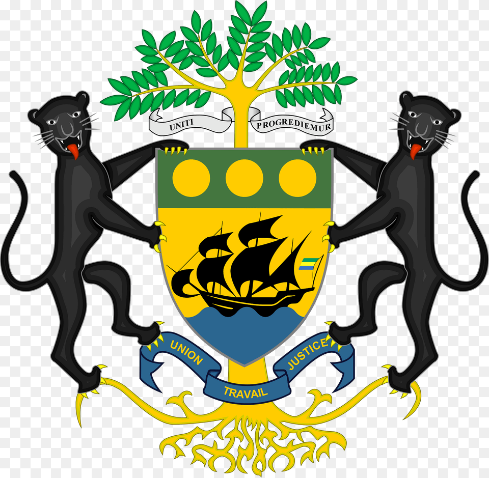 Gabonese Coat Of Arms Clipart, Emblem, Symbol, Logo Free Transparent Png