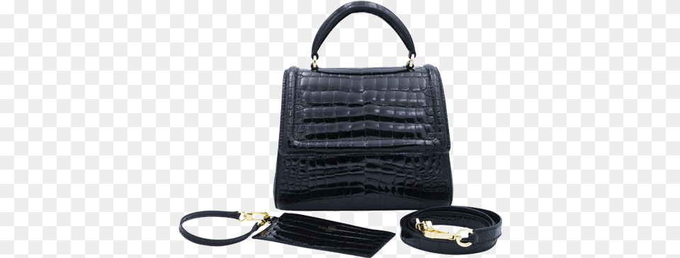 Gaby Bb Crocodile Noir Crocodile, Accessories, Bag, Handbag, Purse Png Image