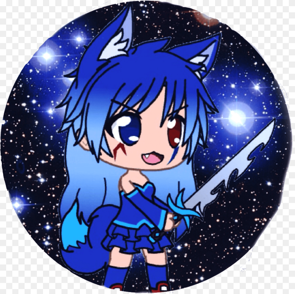 Gacha Anime Roblox Blue Wolf Cartoon Anime Girl Hybrid Wolf, Book, Comics, Publication, Baby Free Transparent Png