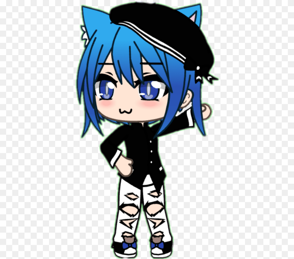 Gacha Gachalife Blue Girl Pose Corpo Cute Gacha Life Blue Girl, Book, Comics, Publication, Baby Free Transparent Png