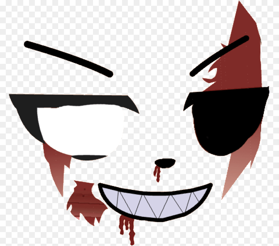 Gacha Gachalife Creepy Bloody Gachaface Face Cartoon, Helmet, Animal, Fish, Sea Life Free Png