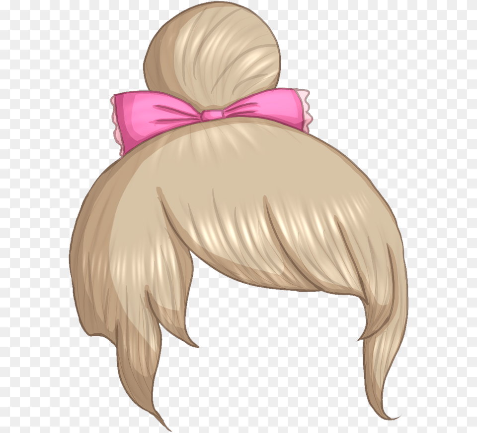 Gacha Hair Topknot Bun Highbun Bow Chiesuka Cartoon, Accessories, Adult, Female, Person Png