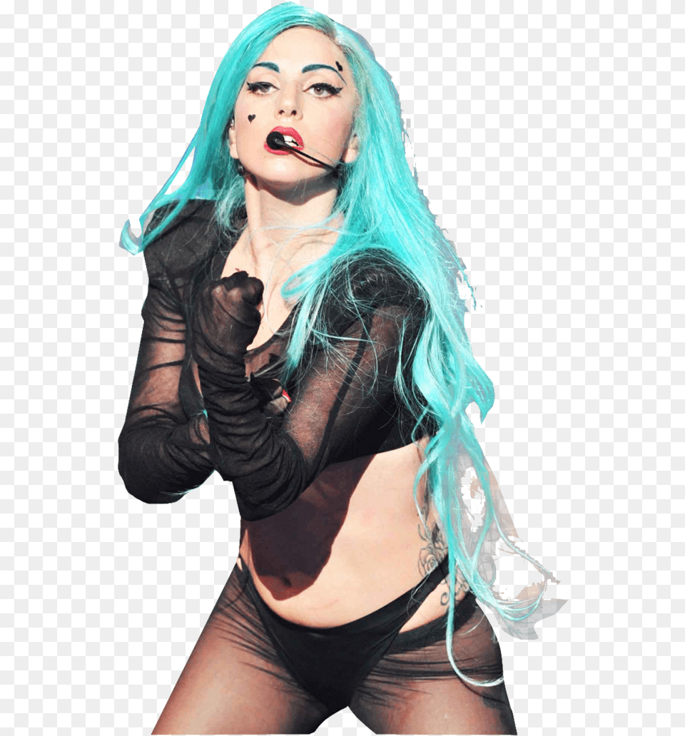 Gaga Lady Gaga Blue Hair, Adult, Person, Woman, Female Free Png Download