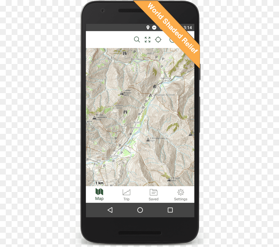 Gaia Gps World Shaded Relief Overlay Smartphone, Electronics, Mobile Phone, Phone Free Transparent Png