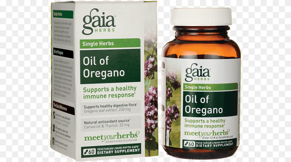 Gaia Herbs Oil Of Oregano 60 Liq Vegcap Gaia Vitex Berry, Plant, Herbal, Syrup, Seasoning Free Png