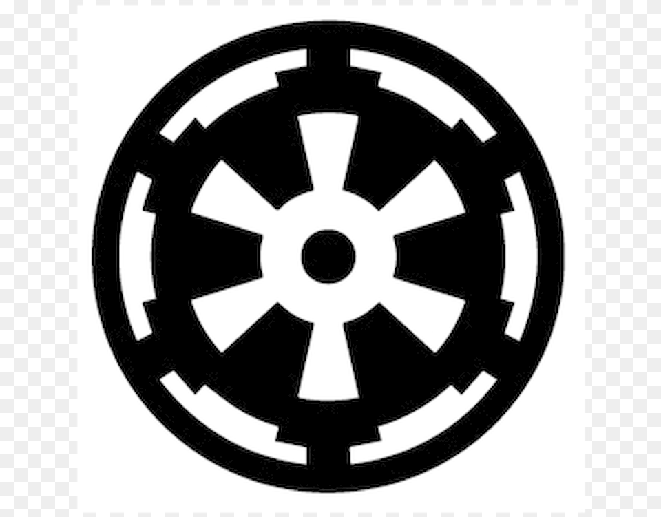 Galactic Empire Logo Star Wars, Machine, Wheel, Spoke, Stencil Png Image
