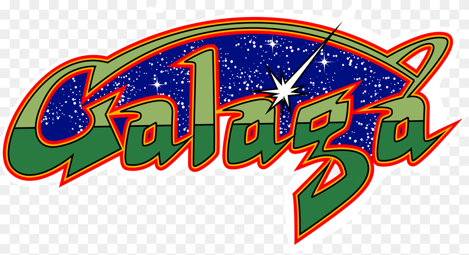 Galaga 6 Image Galaga Game Arcade Logo, Dynamite, Weapon, Text Free Png