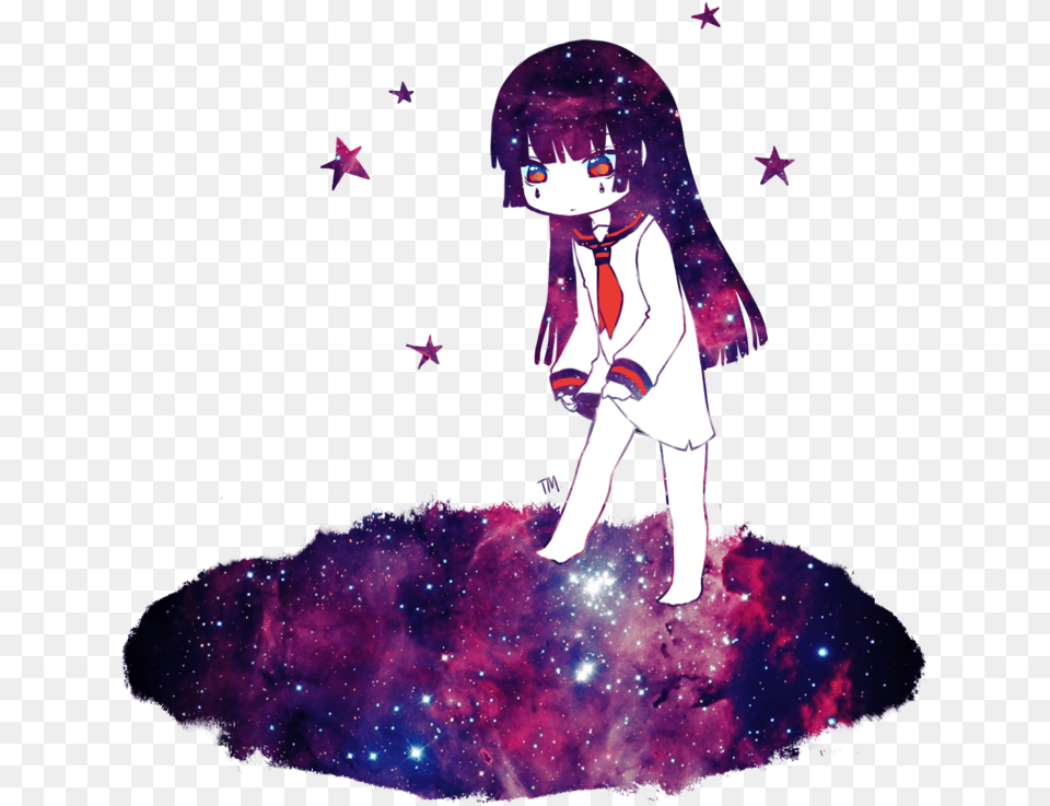 Galaxy Anime Girl Transparent Galaxy Anime Girl, Book, Publication, Purple, Comics Png