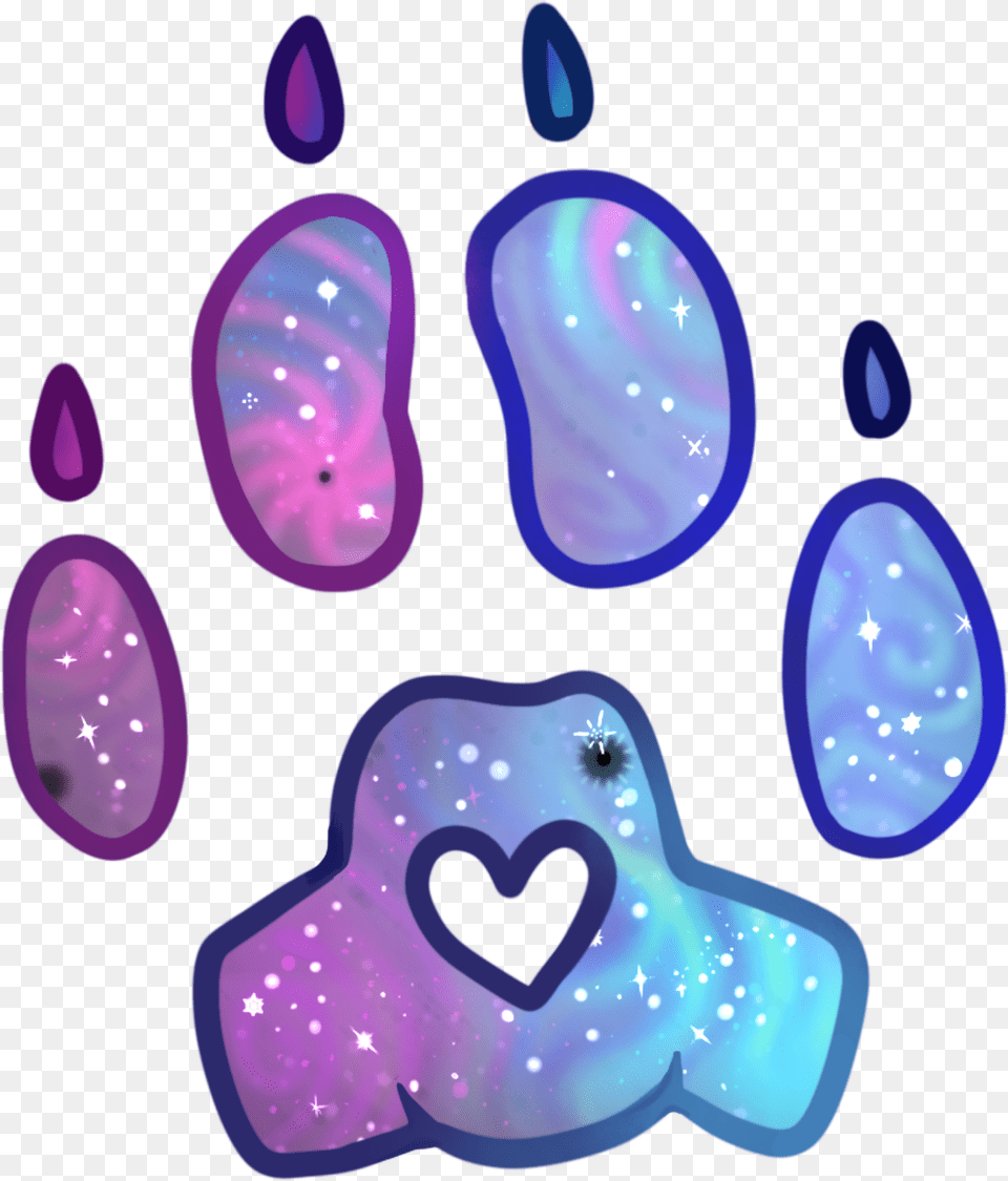 Galaxy Cat Paw Print, Purple Png Image