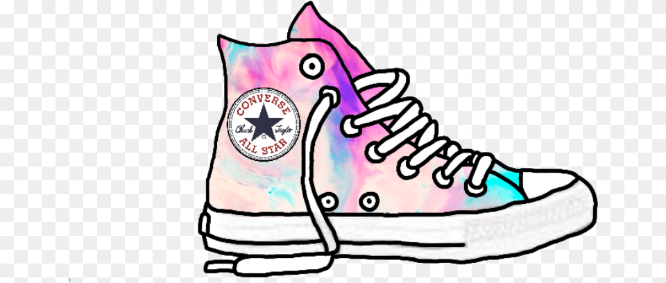 Galaxy Colorful Converse Shoes Sticker Tumblr Converse Clipart, Clothing, Footwear, Shoe, Sneaker Free Png