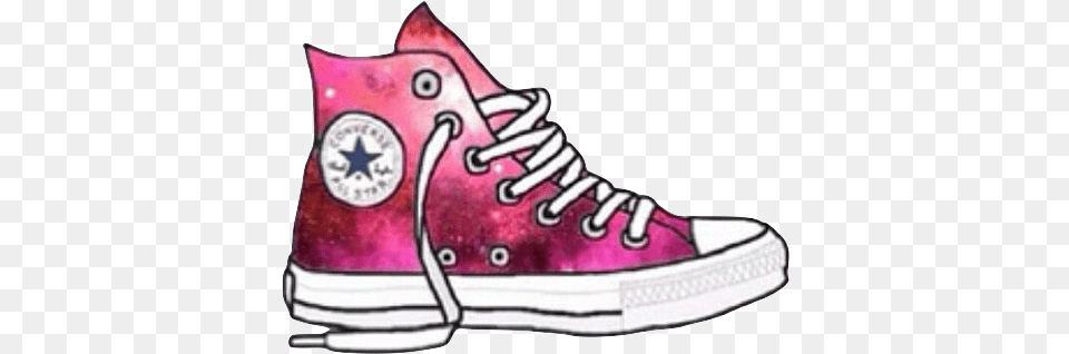 Galaxy Converse Tumblr Drawings Cool Drawings Tumblr Pink Converse Cartoon, Clothing, Footwear, Shoe, Sneaker Free Transparent Png