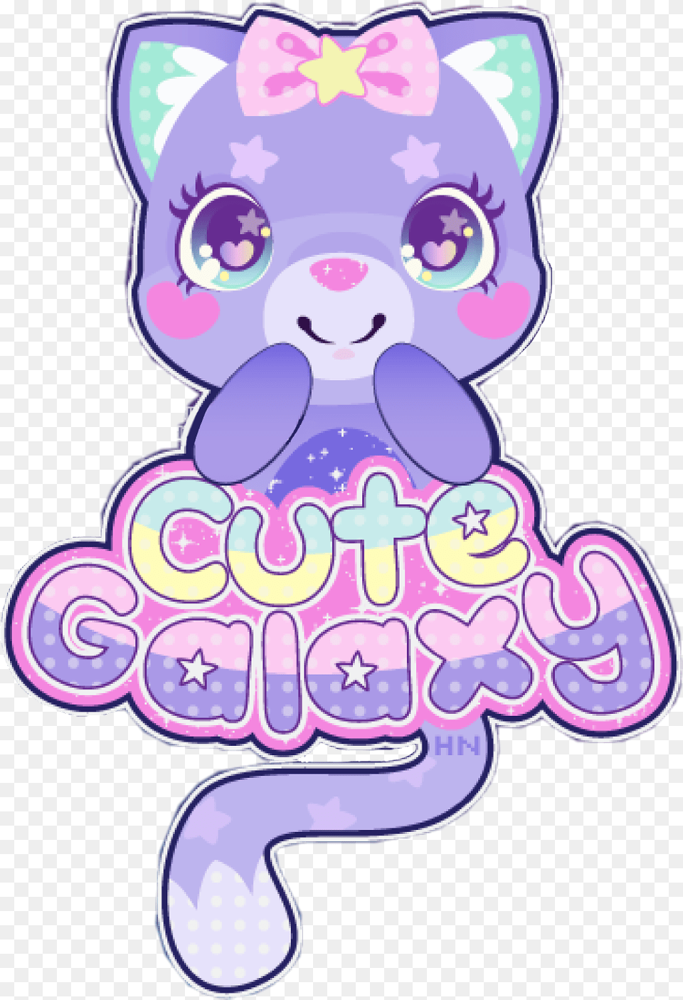 Galaxy Cute Kawaii Cat Cartoon Anime Chibi Star Galaxy Cute Kawaii Cat, Purple Free Transparent Png