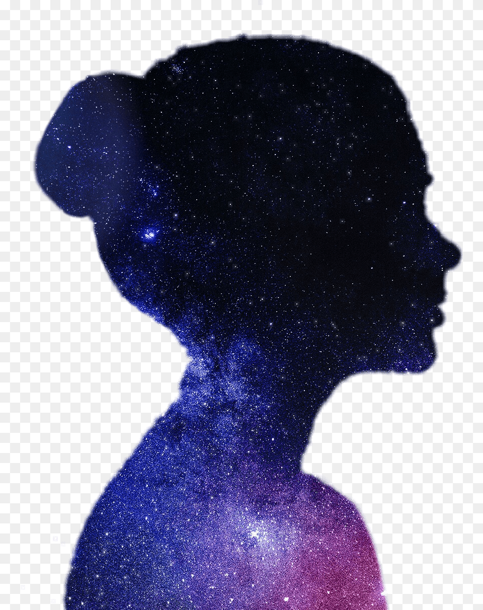 Galaxy Girl Galaxygirl Tumblr Galaxy Girl, Nature, Night, Outdoors, Person Free Png Download