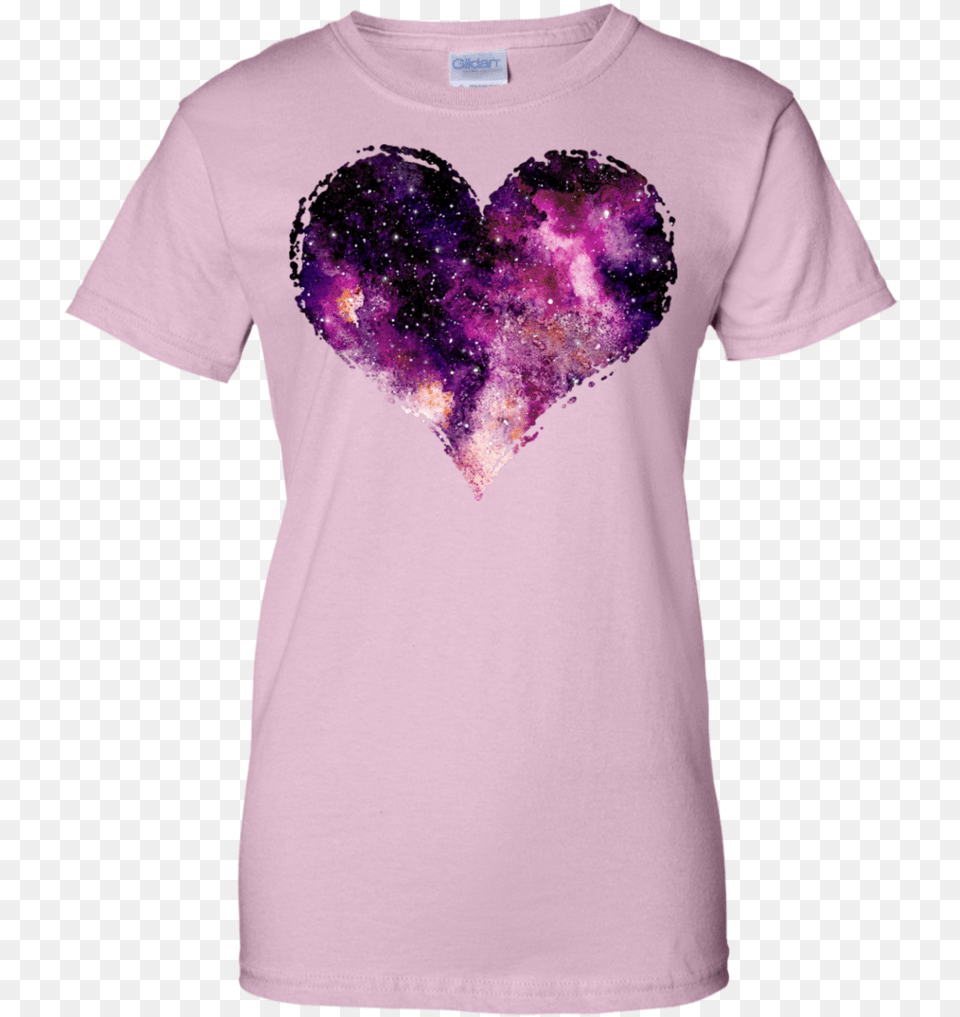 Galaxy Heart 01 T Shirt Amp Hoodie Heart Slouchy V Neck Galaxy Heart, T-shirt, Clothing, Purple, Person Free Transparent Png