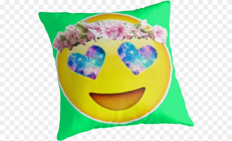 Galaxy Heart Eyes Emoji, Cushion, Home Decor, Pillow Png