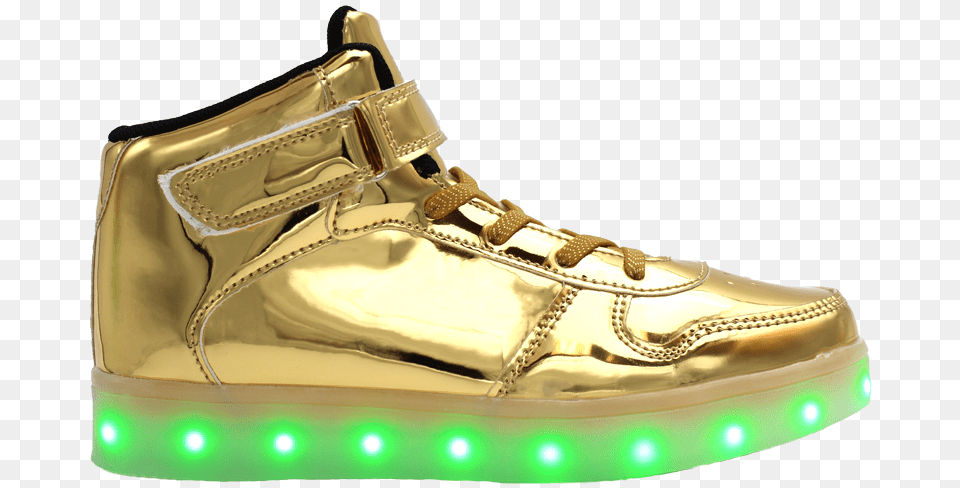 Galaxy Led Shoes Light Up Usb Charging High Top Strap Gold High Top Shoes, Clothing, Footwear, Shoe, Sneaker Png Image