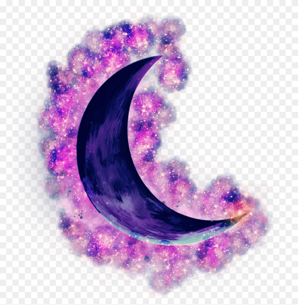 Galaxy Moon Blue Purple Bluemoon Purplemoon Galaxymoon Blue, Accessories, Pattern, Ornament, Fractal Png Image