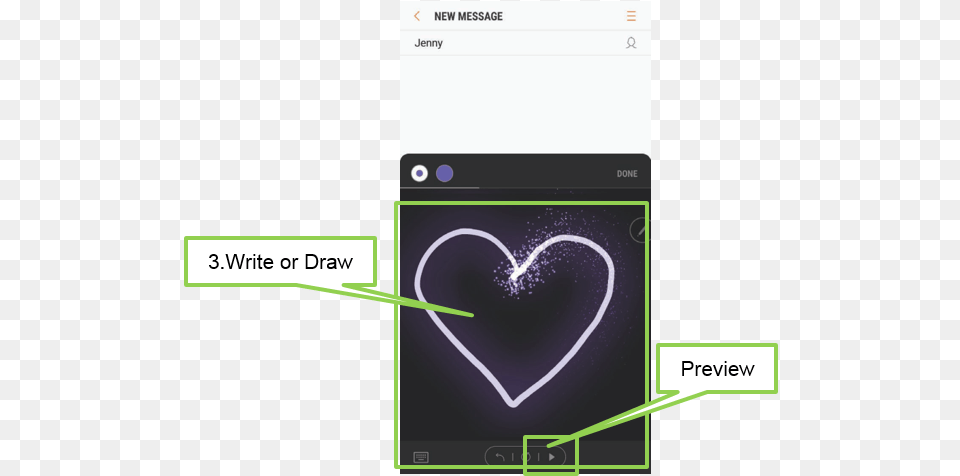 Galaxy Note8 How Do I Use A Live Message Command Samsung Language, Heart, Blackboard Png Image