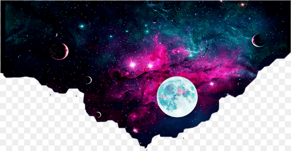Galaxy Planets Moon Stars Space Transparent Galaxy Space, Nature, Night, Outdoors, Astronomy Png Image
