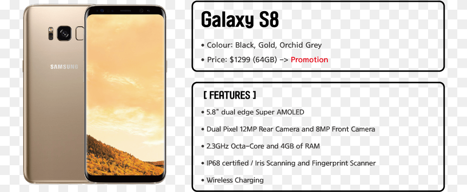 Galaxy S8 1 Samsung Galaxy S8 Sm G950f Smartphone 64gb Maple, Electronics, Mobile Phone, Phone, Iphone Free Png Download