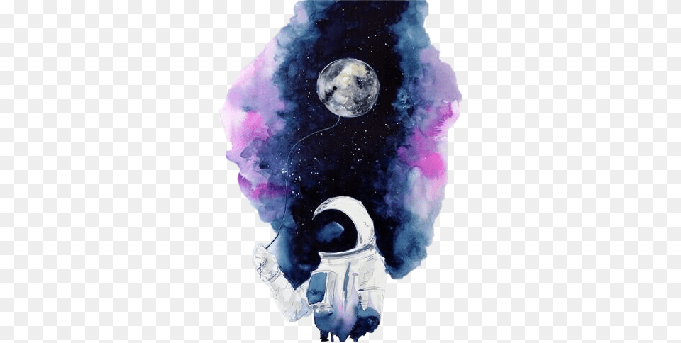 Galaxy Space Astronaut Moon Tumblr Freetoedit Tumblr Astronaut Watercolor Art, Purple, Accessories, Collage, Gemstone Free Transparent Png