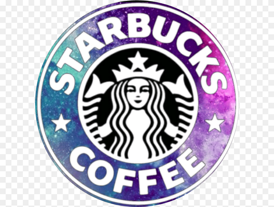 Galaxy Starbucks Logo Starbucks, Badge, Symbol, Face, Head Free Png Download