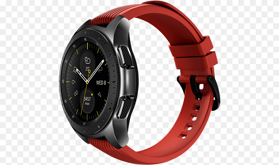 Galaxy Watch In Midnight Black On Left With Tera Catta Smasung Watch 42 Mm Black, Arm, Body Part, Person, Wristwatch Png