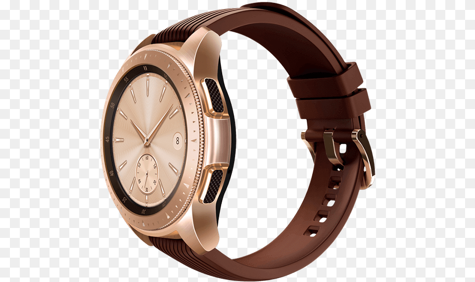 Galaxy Watch In Rose Gold On Left With Natural Rose Gold Galaxy Watch Bands, Arm, Body Part, Person, Wristwatch Free Png Download