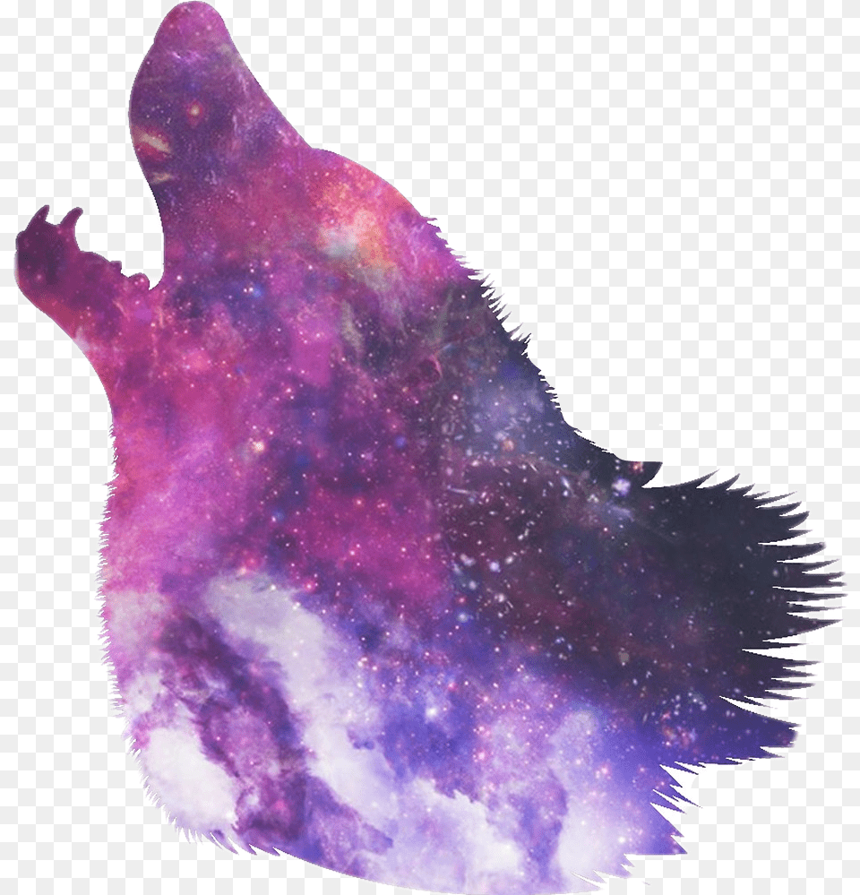 Galaxywolf Galaxy Wolf Wolf Head Howling Silhouette, Purple, Mineral, Accessories, Gemstone Free Png Download
