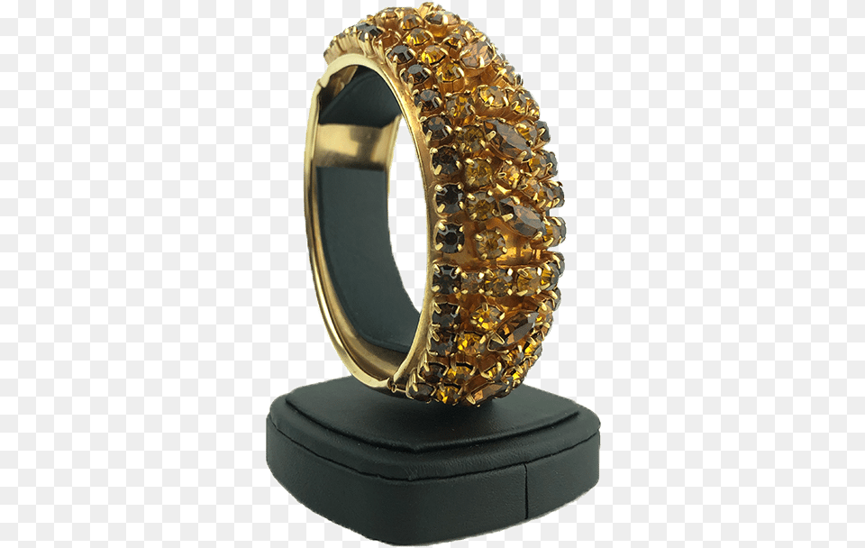 Gale Grant Costume Jewelry Rhinestone Encrusted Hinged Bangle, Accessories, Gold, Ornament, Locket Free Png Download