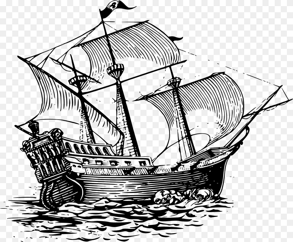 Galleon Clipart, Art, Drawing, Boat, Sailboat Free Png Download