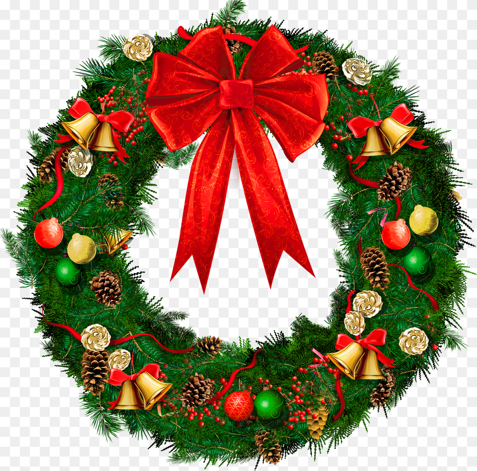Gallery For Christmas Holly Wreath Clip Art Image Christmas Wreath Free Transparent Png