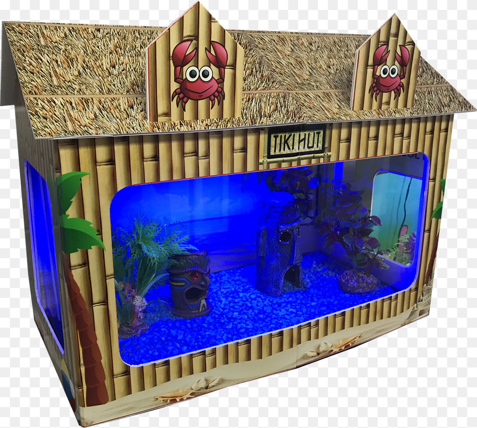 Gallon Fish Tank House Tiki Hut Aquarium, Animal, Sea Life, Water, Baby Free Png Download