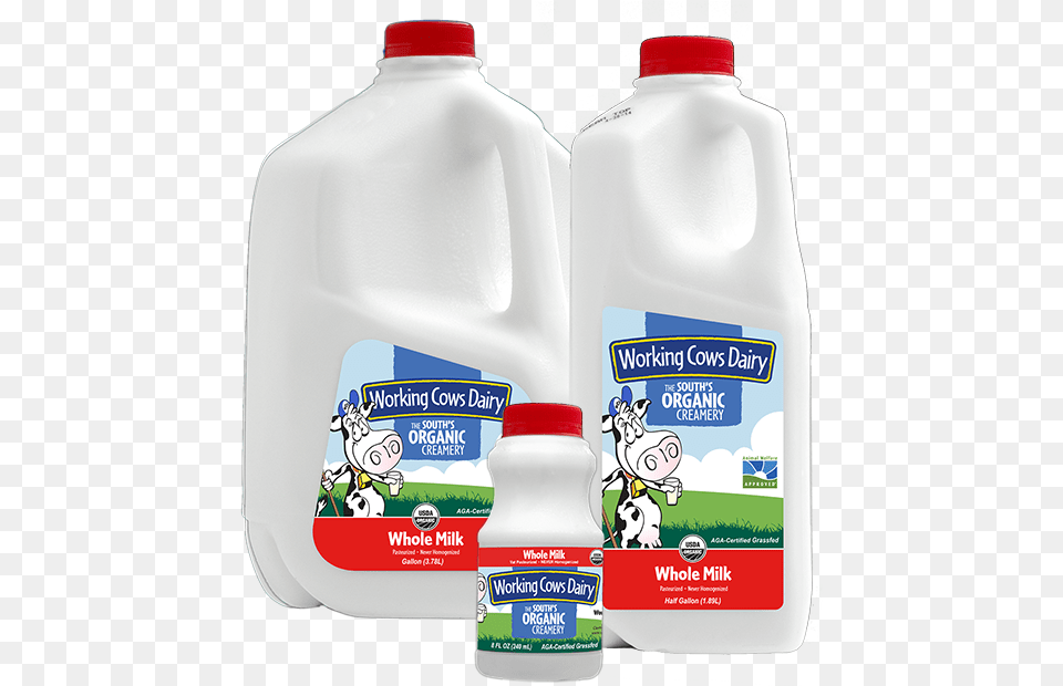 Gallon Organic Whole Milk Skimmed Milk, Beverage, Dairy, Food Png Image