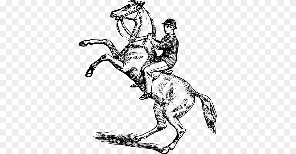 Galloping Horse Outline Vector Clip Art, Gray Free Png