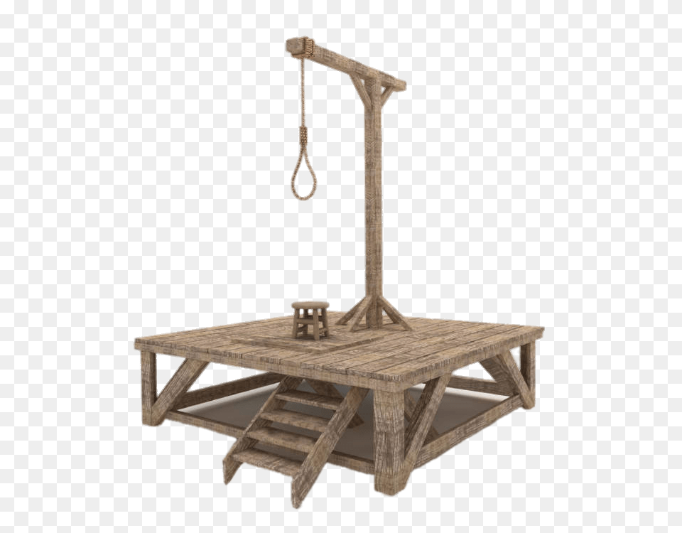 Gallows With Large Platform, Wood Free Png