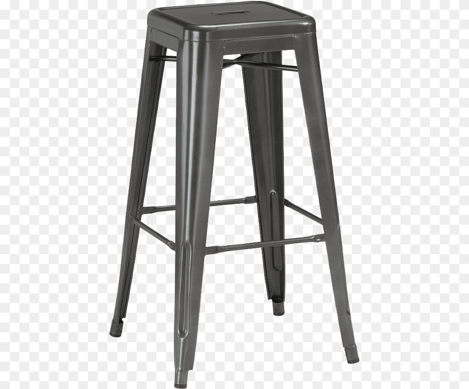 Galvanized Metal Bar Stool, Bar Stool, Furniture Png Image