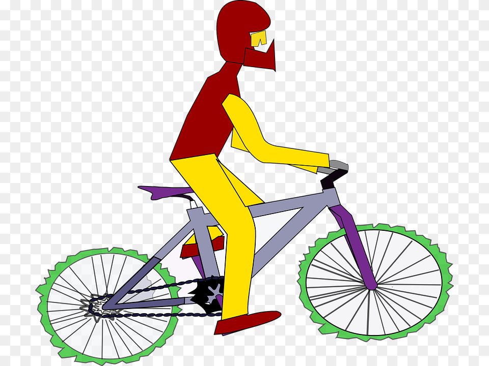 Gambar Animasi Orang Naik Sepeda, Wheel, Machine, Bicycle, Vehicle Png Image