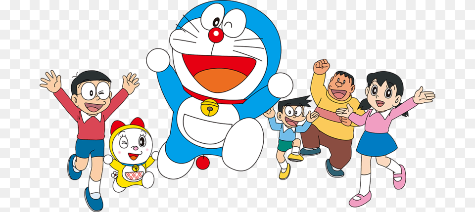 Gambar Doraemon Hd Gratis Doraemon And Friends, Baby, Person, Book, Comics Free Png