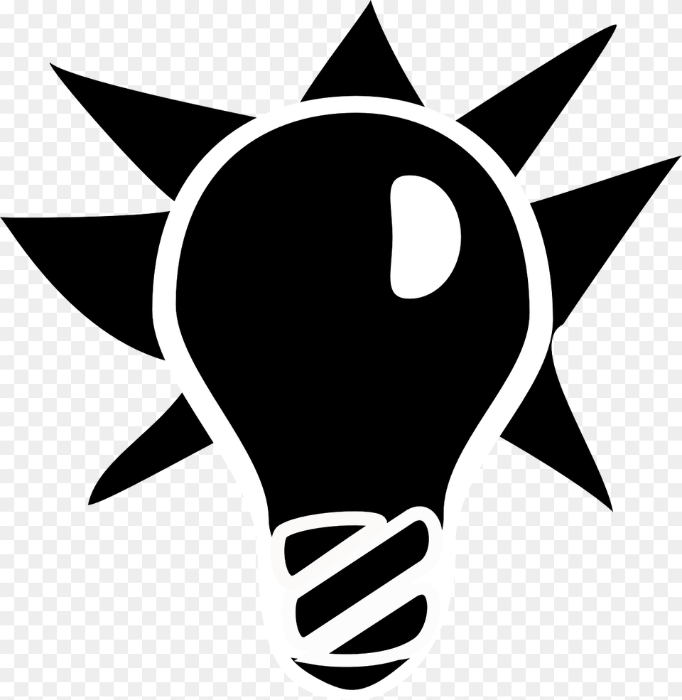 Gambar Lampu Hitam Putih, Light, Lightbulb, Smoke Pipe, Stencil Free Transparent Png