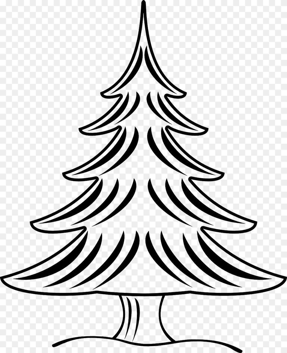 Gambar Sketsa Pohon Natal, Gray Png