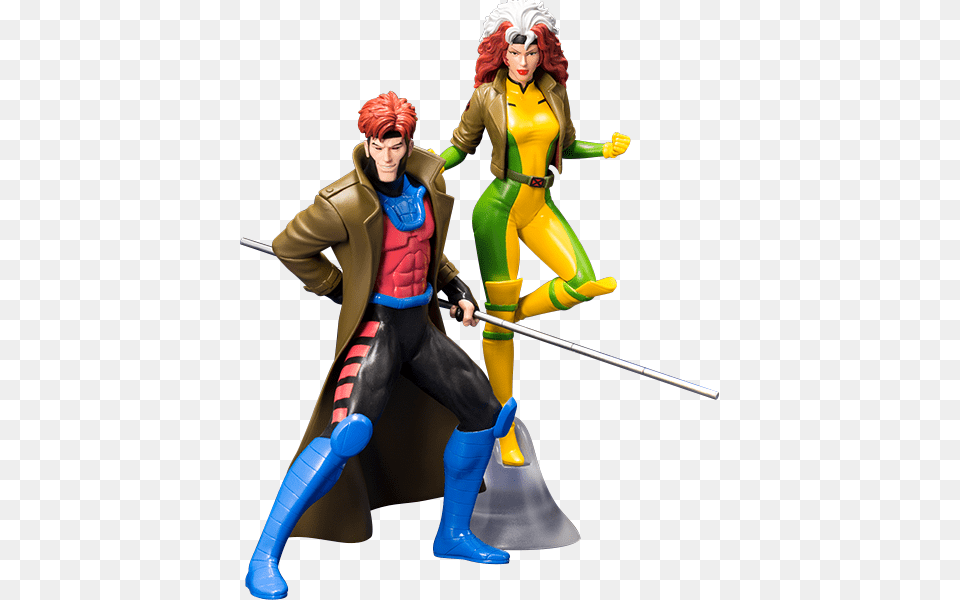 Gambit And Rogue Two Pack Set Statue Gambit Marvel Legends 2018, Adult, Female, Person, Woman Png Image
