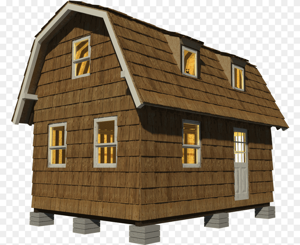 Gambrel Log Home Log Home Kits Plans Carriage House Gambrel, Architecture, Housing, Building, Cabin Free Png Download
