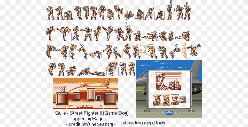 Game Boy Gbc Street Fighter 2 Guile The Spriters Guile Street Fighter 2 Sprites, People, Person, Transportation, Vehicle Png