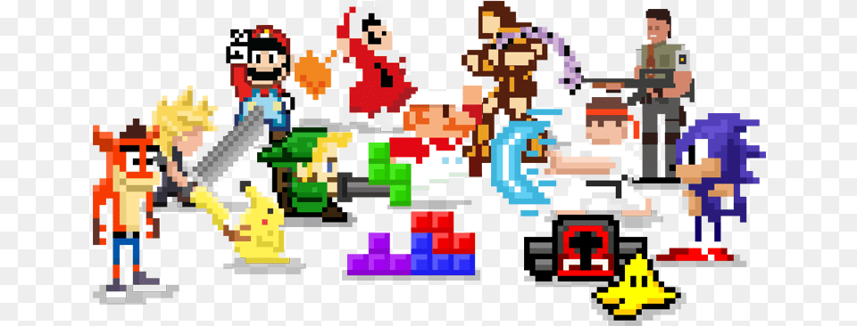 Game Character Montage Retro Game Characters, Person Png Image